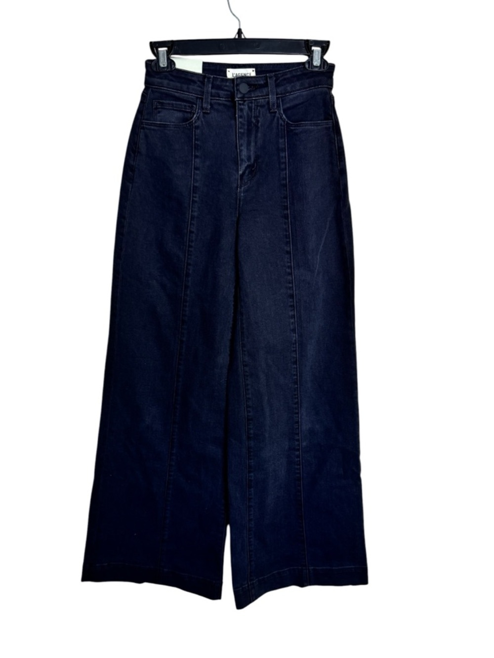 L’Agence Sandy Wide Leg High Rise Jeans Washed Black Denim Pants womens size 23 - Picture 2 of 9